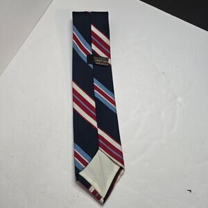 Vintage Trevira Red White Blue Striped Necktie Patriotic USA 52" Polyester